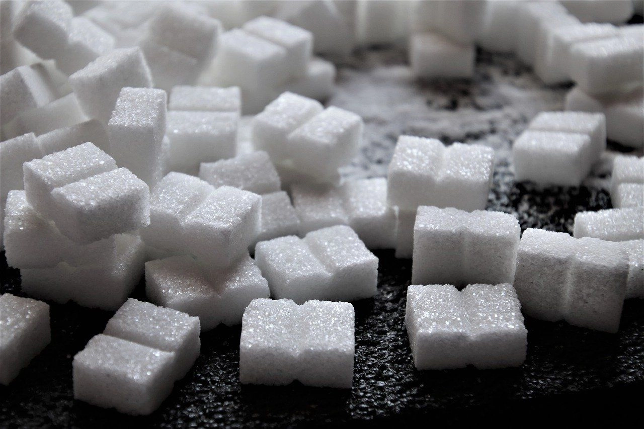 morceaux de sucre blanc